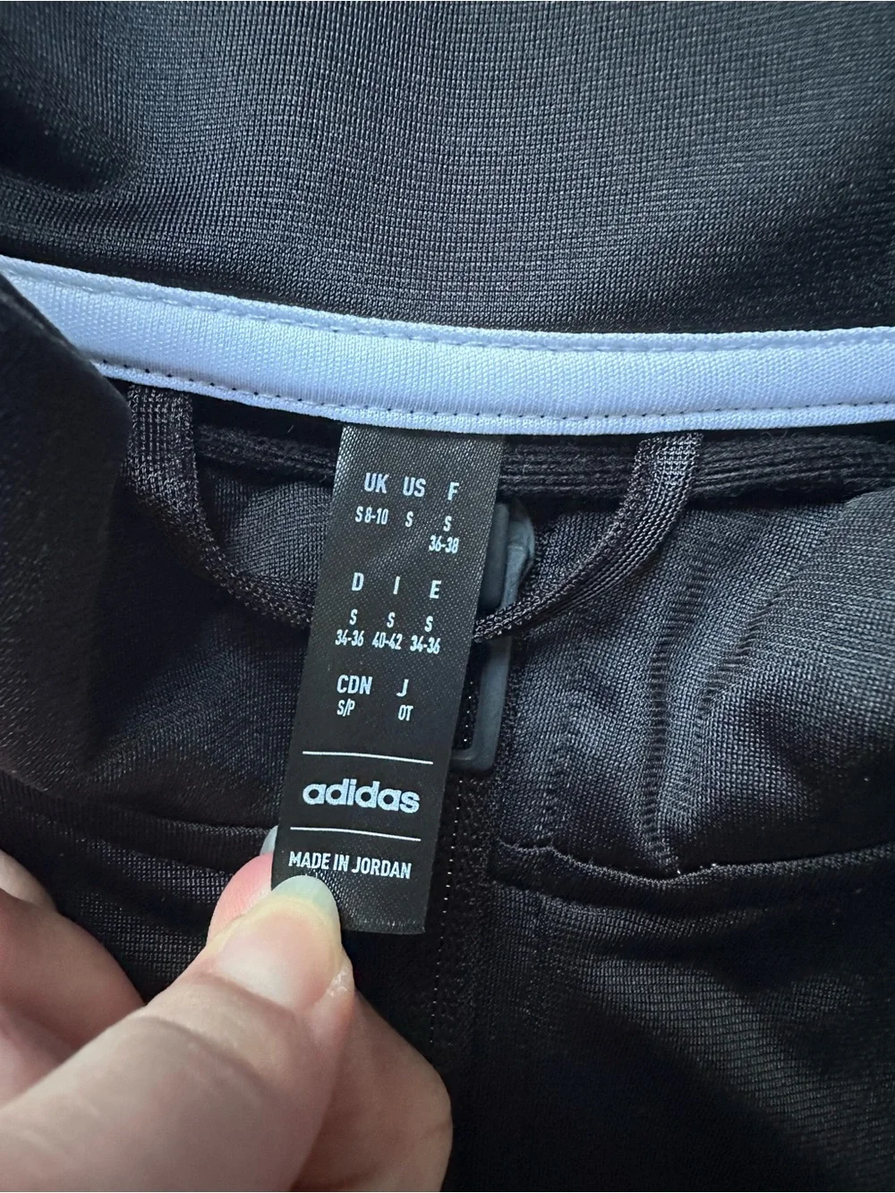 adidas Black Track Jacket with White Three-Stripes